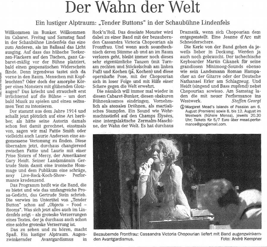 Review from Leipzig Volkszeitung, August 1 2011